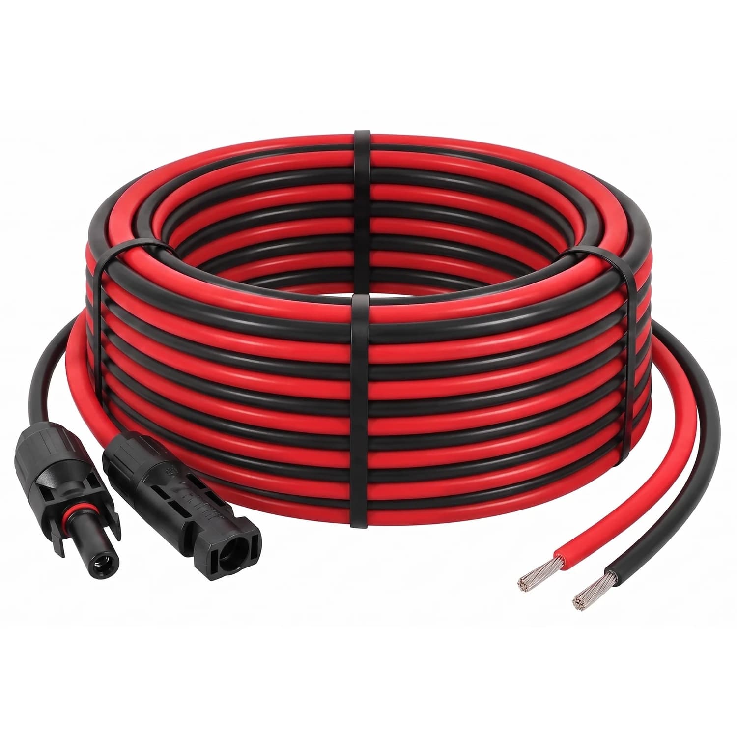 Cable fotovoltaico de 15 metros 6mm con conectores mc4 en 1 extremo