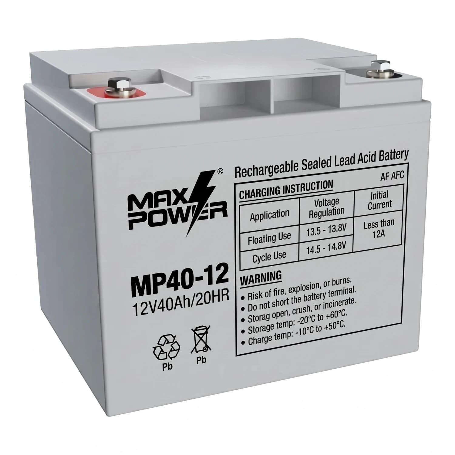 Batería AGM 12V 40Ah MP40-12 Maxpower
