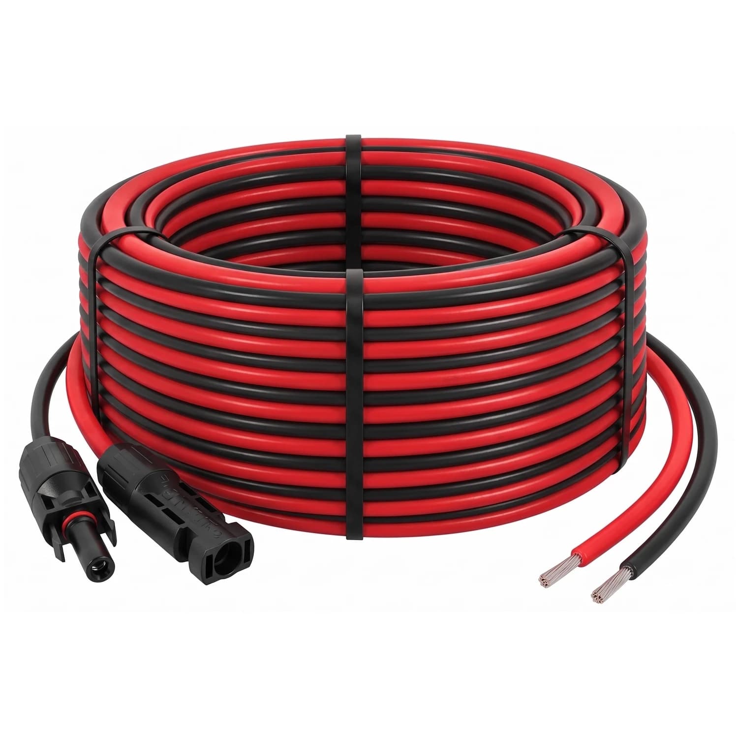 Cable fotovoltaico de 20 metros 4mm con conectores mc4 en 1 extremo
