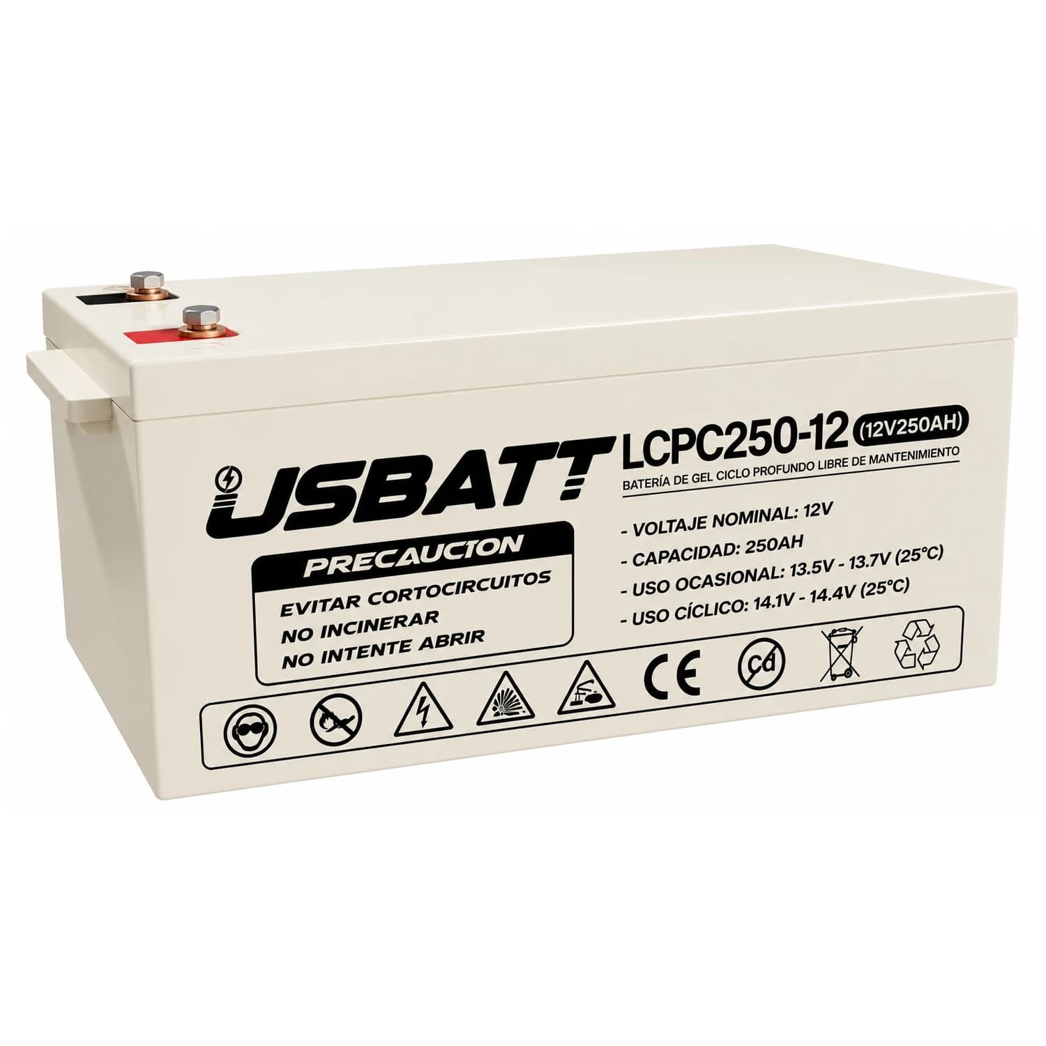 Batería de gel 12V 250Ah Usbatt