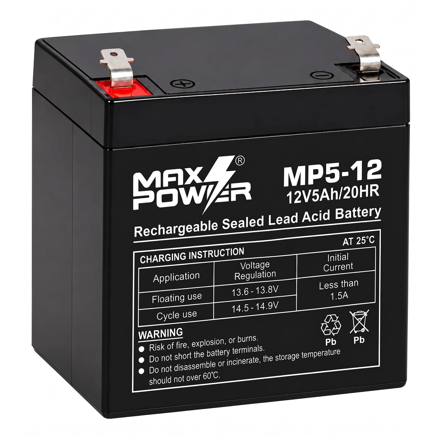 Batería AGM 12V 5Ah MP5-12 Maxpower