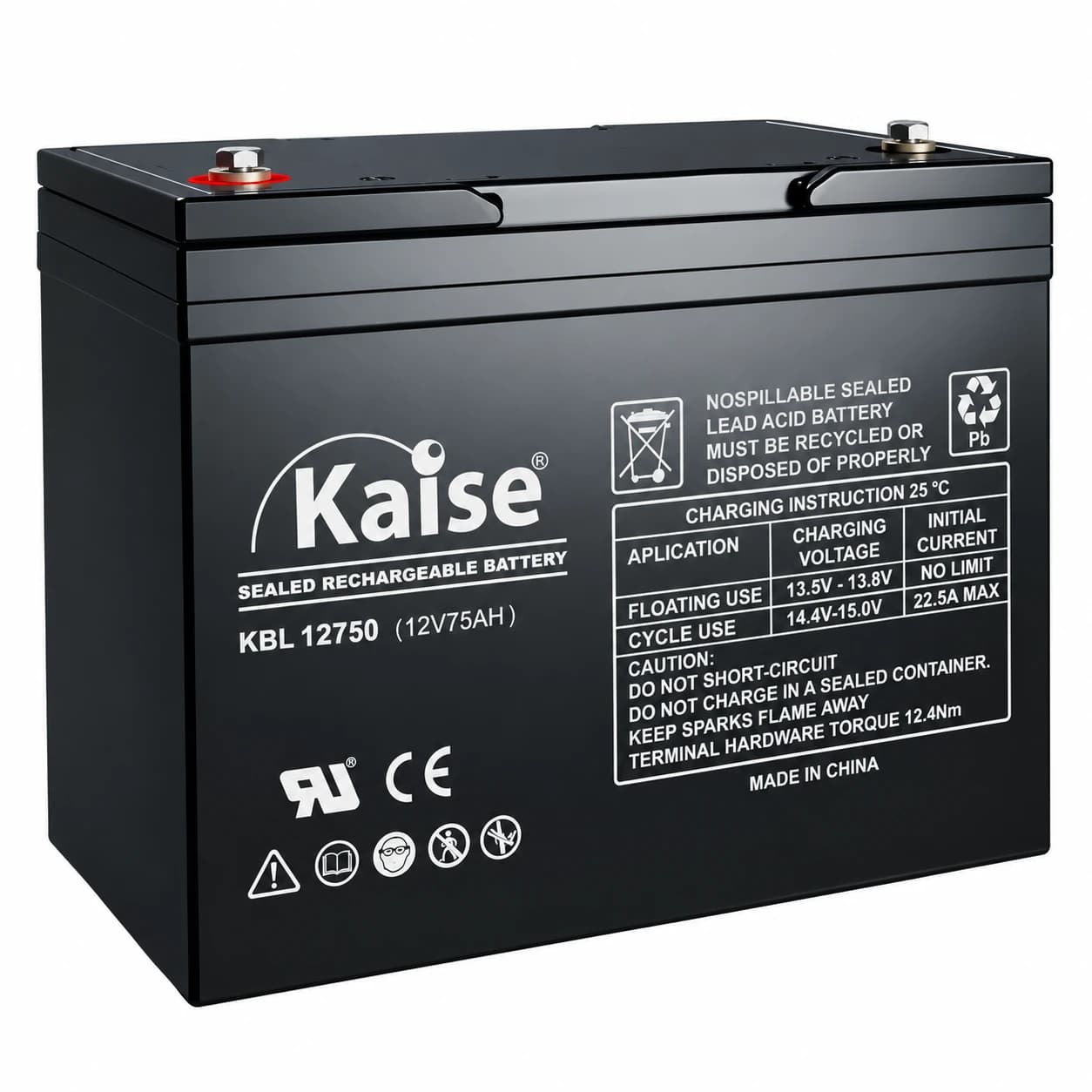 Batería AGM 12V 75Ah KBL12750 Kaise