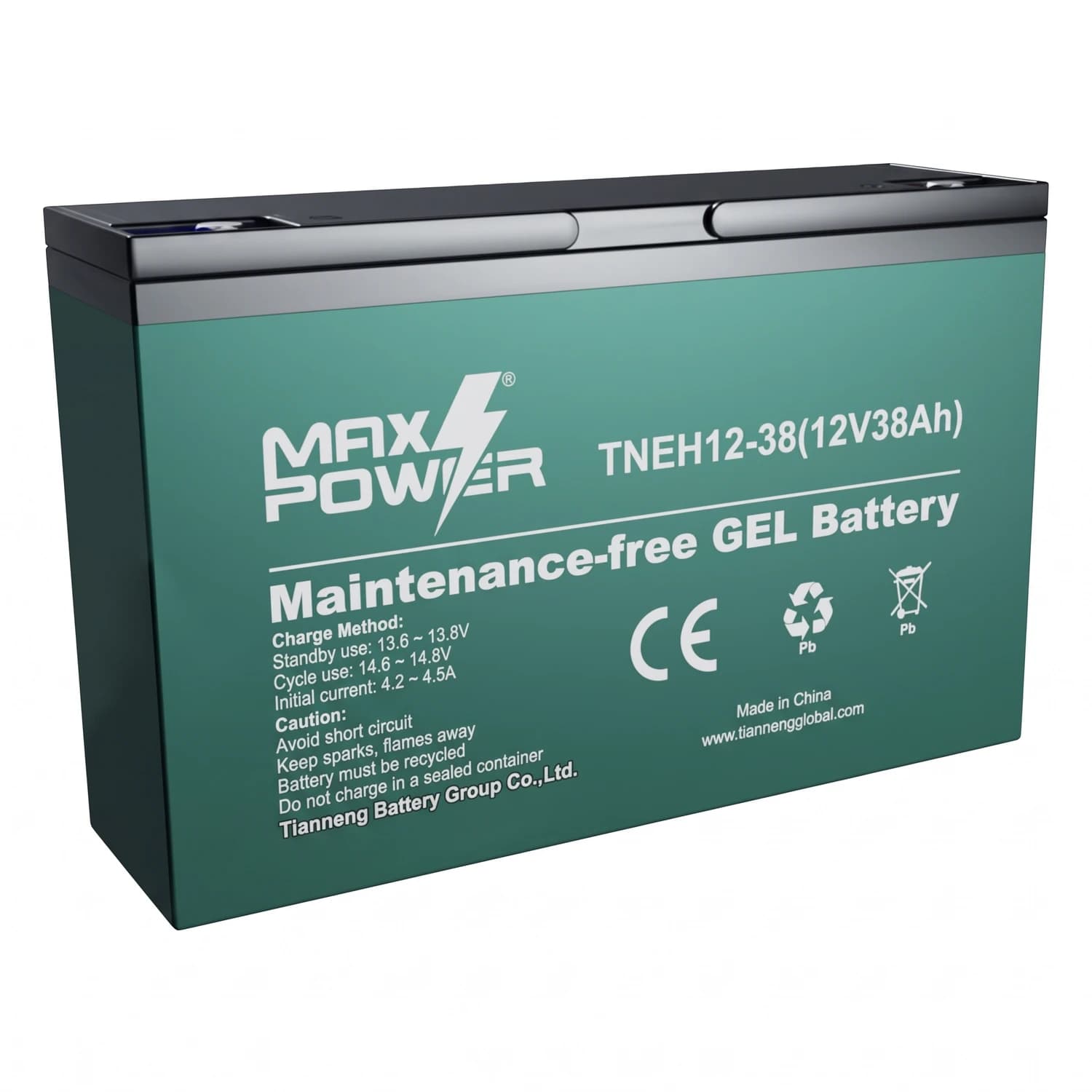 Batería de gel 12V 38Ah para vehiculos eléctricos TNH12-38 Maxpower